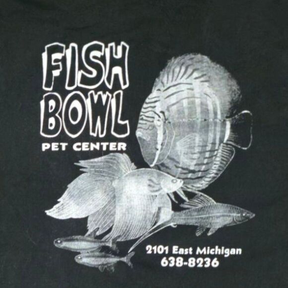 Vintage Fish Bowl Pet Center Animal Print Single Stitch Shirt Large - Picture 3 of 7